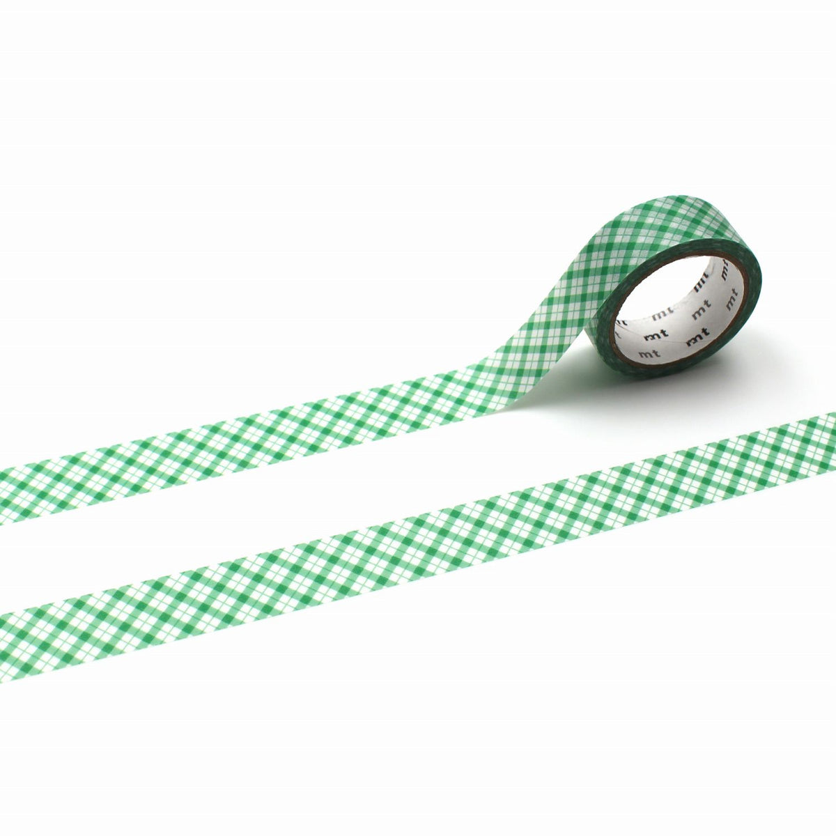 mt Washi Tape - Deco - Overlapping Fine Gingham Check - Green