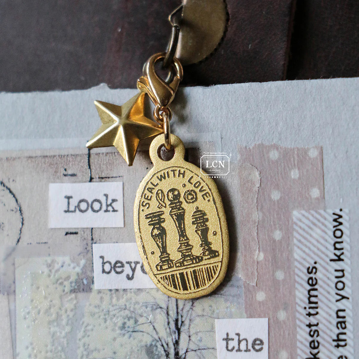 LCN Brass Charm - Seal with Love
