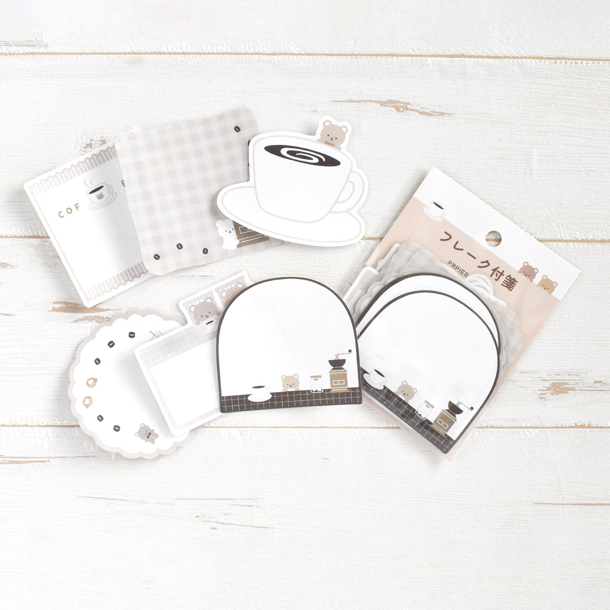 Papier Platz Flake Sticky Notes - Bear Coffee