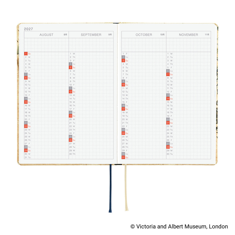 Hobonichi Techo HON 2027 - A5 - V&A Series: Vine - English