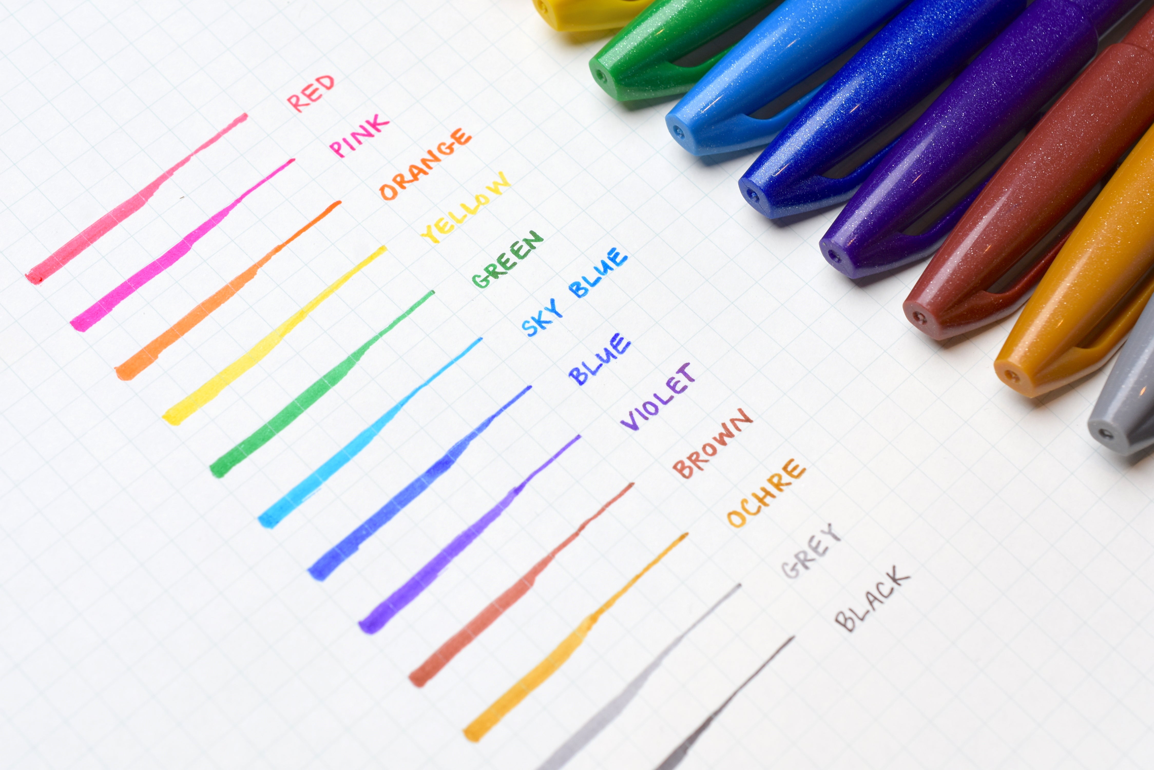 Pentel Touch Brush Sign Pen - Set of 12