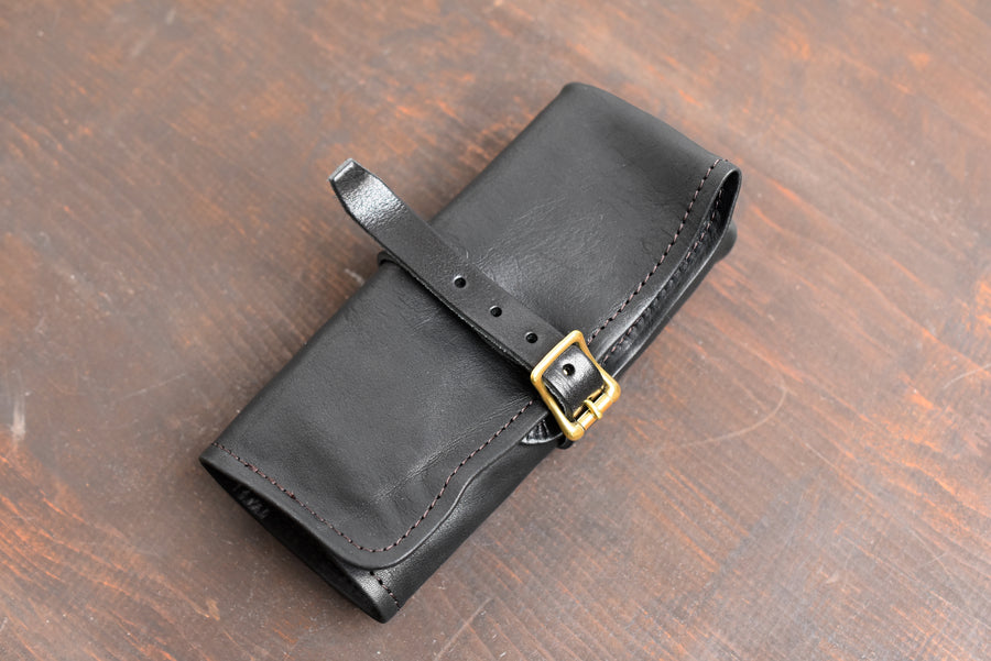 The Superior Labor Leather Roll Pen Case - Black