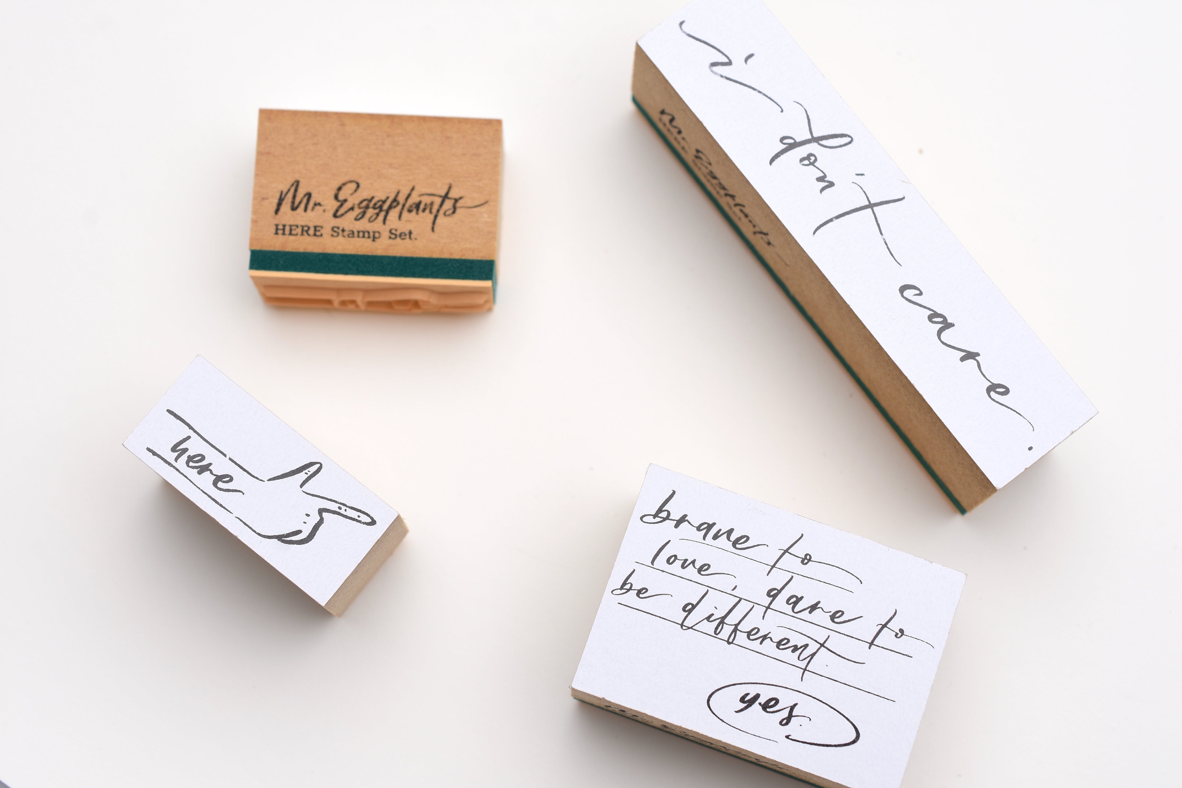Mr. Eggplants Wooden Stamp Set - Here